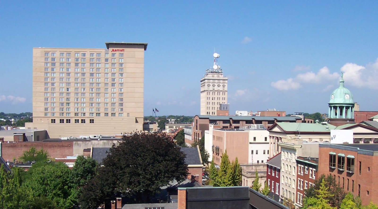 Downtown Lancaster, Pennsylvania skyline with the Griest Building